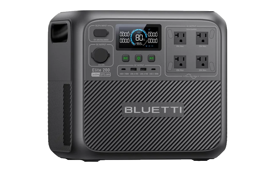 BLUETTI Elite 200 V2, angled front view